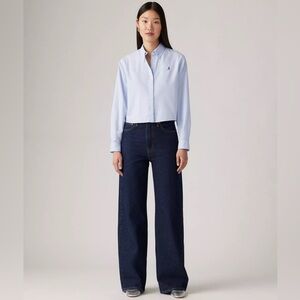 Levi's Dark Blue Flare & Wide Leg Jeans